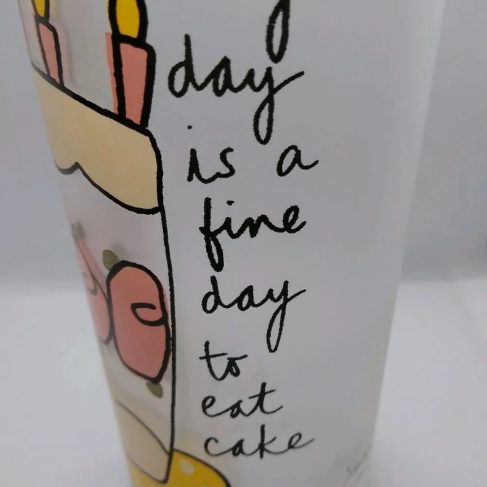 Sandra Magsamen Frosted Birthday Cake Glass Tumble (C2)